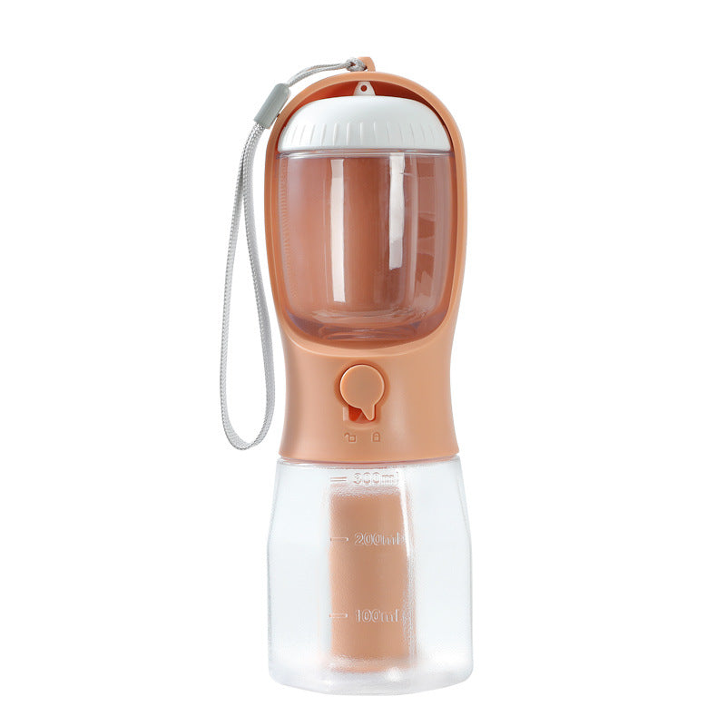 3-in-1 Portable Dog Water Bottle | Travel Cup with Food Container & Waste Bag Holder