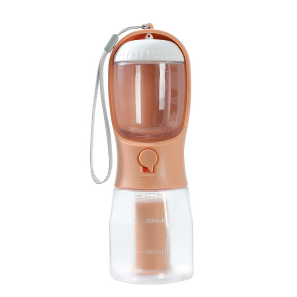 3-in-1 Portable Dog Water Bottle | Travel Cup with Food Container & Waste Bag Holder