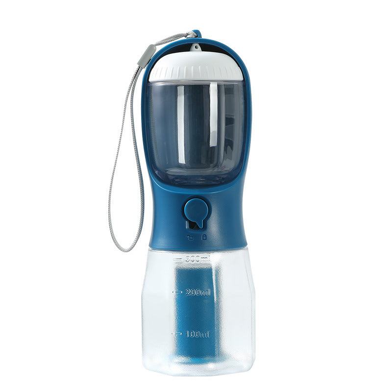 3-in-1 Portable Dog Water Bottle | Travel Cup with Food Container & Waste Bag Holder