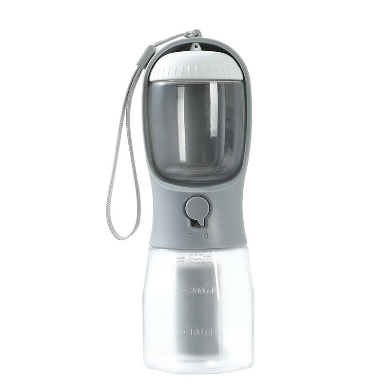 3-in-1 Portable Dog Water Bottle | Travel Cup with Food Container & Waste Bag Holder