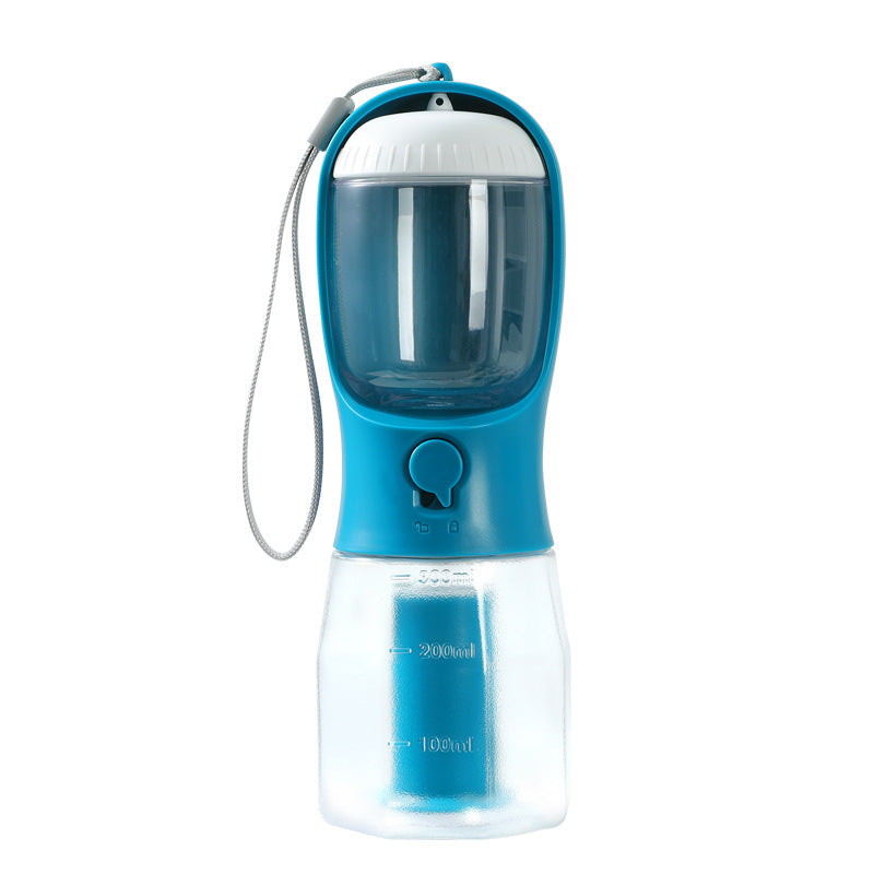 3-in-1 Portable Dog Water Bottle | Travel Cup with Food Container & Waste Bag Holder
