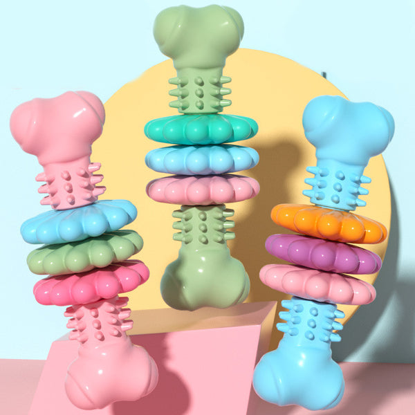 TPR Dog Chew Bone Toy | Bite-Resistant Dental Chew Toy for Teething Dogs