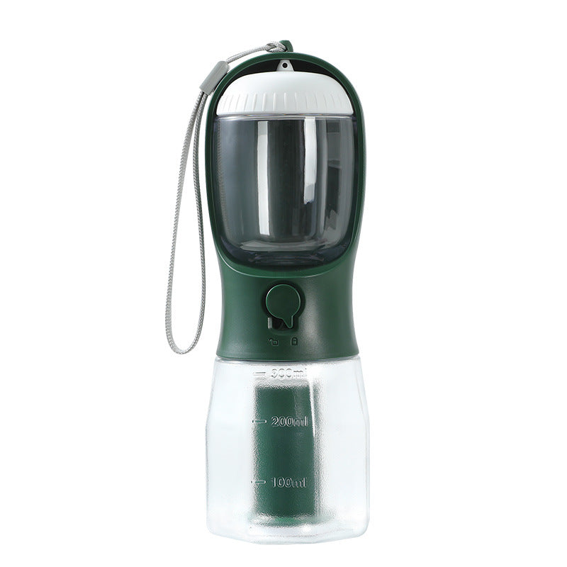 3-in-1 Portable Dog Water Bottle | Travel Cup with Food Container & Waste Bag Holder