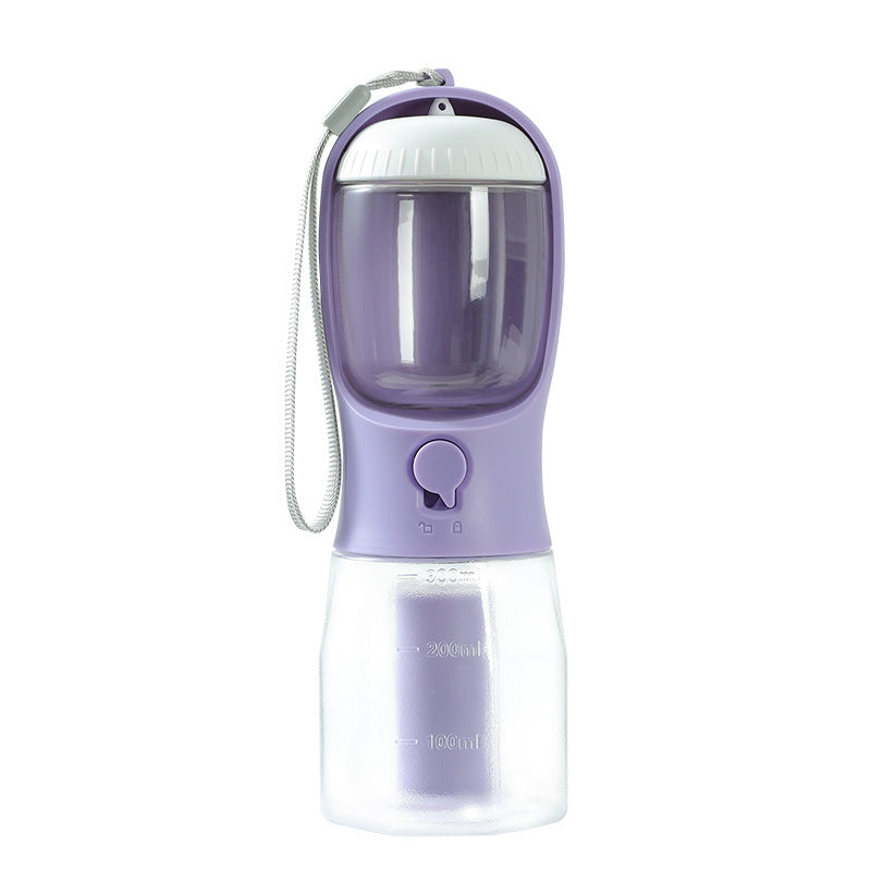 3-in-1 Portable Dog Water Bottle | Travel Cup with Food Container & Waste Bag Holder