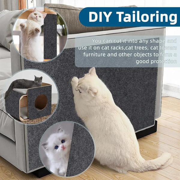 Self-Adhesive Cat Scratch Mat | Furniture Guard Scratcher Board for Cats