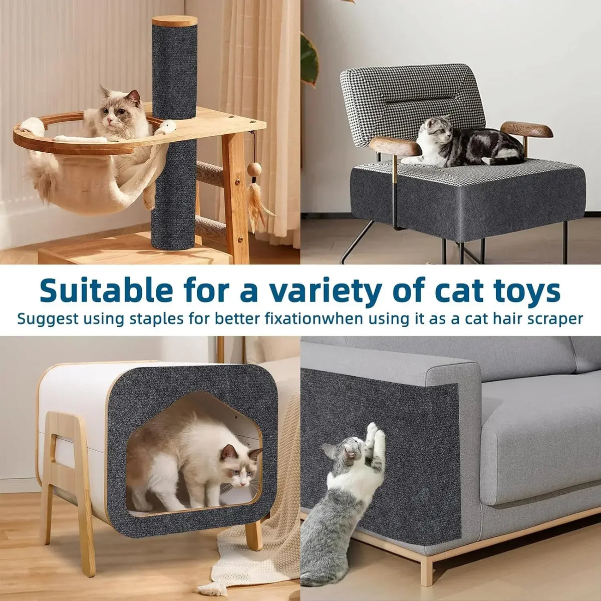 Self-Adhesive Cat Scratch Mat | Furniture Guard Scratcher Board for Cats