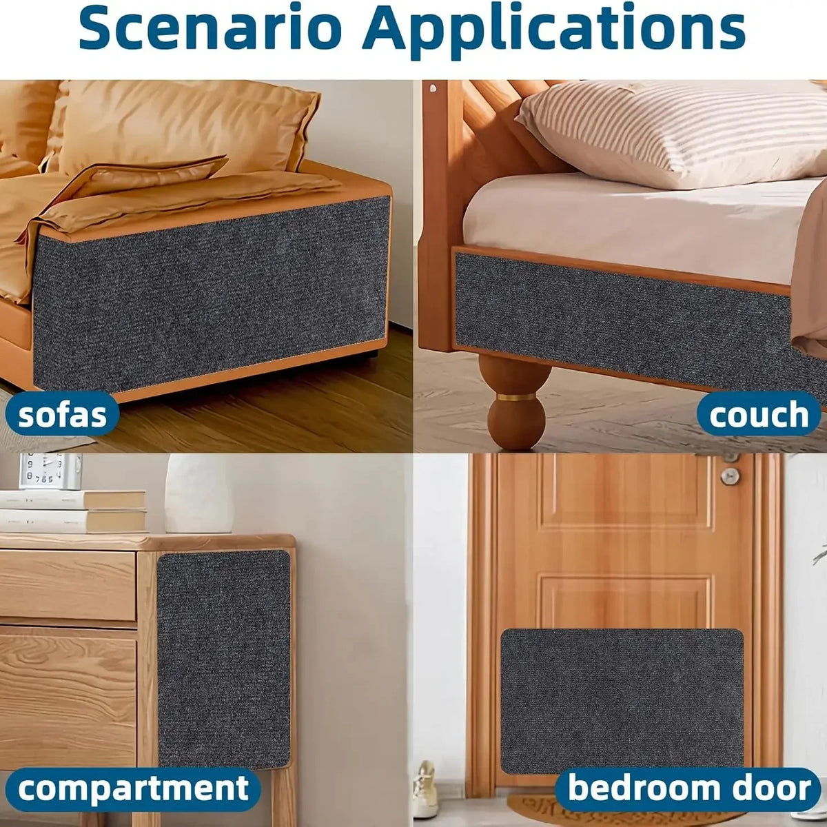 Self-Adhesive Cat Scratch Mat | Furniture Guard Scratcher Board for Cats