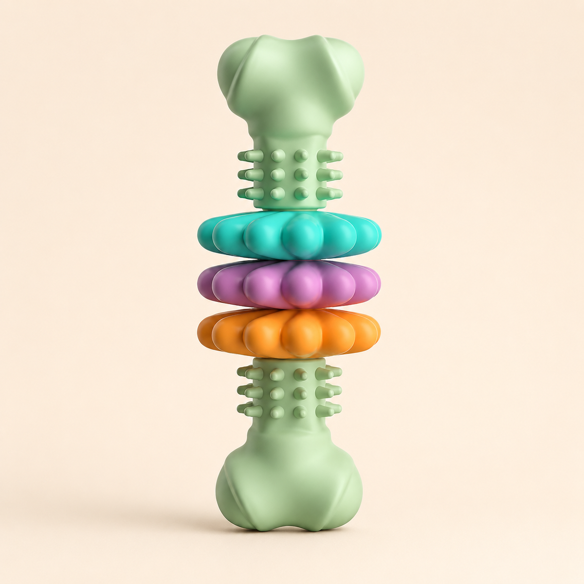TPR Dog Chew Bone Toy | Bite-Resistant Dental Chew Toy for Teething Dogs