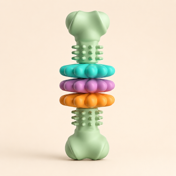 TPR Dog Chew Bone Toy | Bite-Resistant Dental Chew Toy for Teething Dogs
