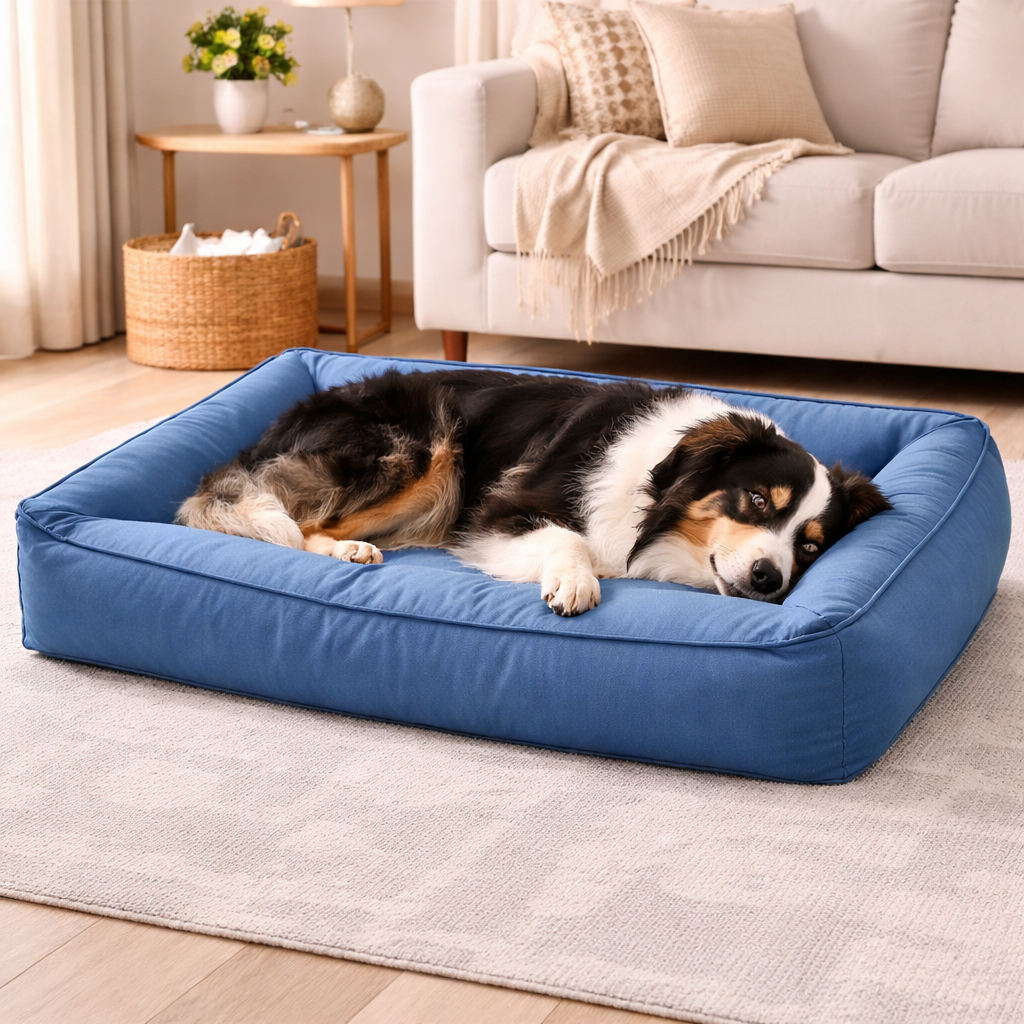 Comfort Haven | Orthopedic Dog Bed with Waterproof Memory Foam & Bolster | Joint Support for Large Breeds 4
