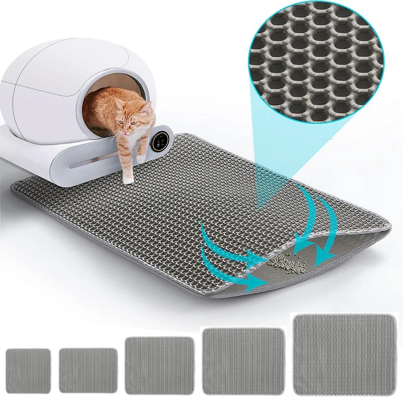 Double-Layer Waterproof Cat Litter Mat | Non-Slip EVA Trapping Mat for Easy Cleanup