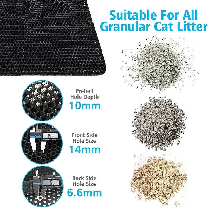 Double-Layer Waterproof Cat Litter Mat | Non-Slip EVA Trapping Mat for Easy Cleanup