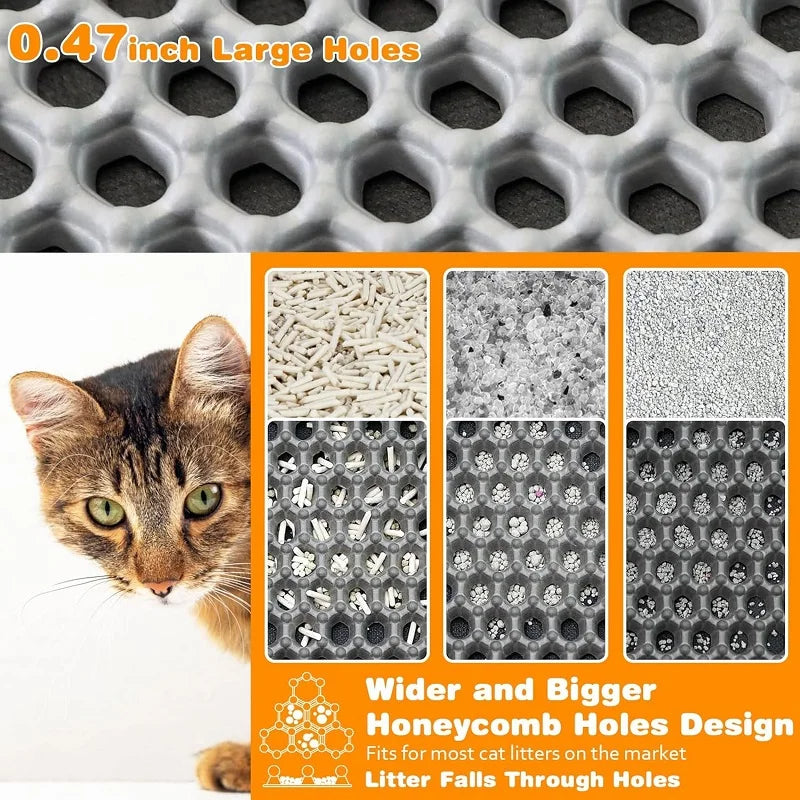 Double-Layer Waterproof Cat Litter Mat | Non-Slip EVA Trapping Mat for Easy Cleanup