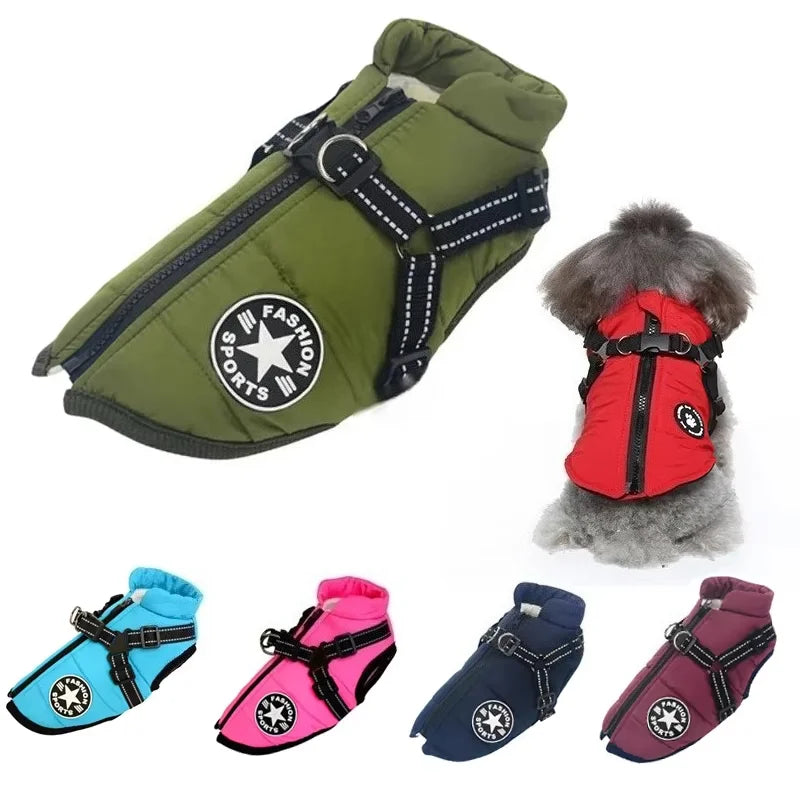 Cozy Canine | Waterproof Dog Jacket with Built-in Harness | Warm Coat for Winter Comfort 0