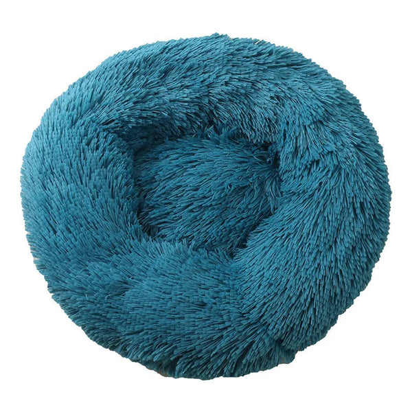 Plush Round Dog Bed with Raised Rim | Self-Warming Pet Bed for Small to Large Dogs & Cats
