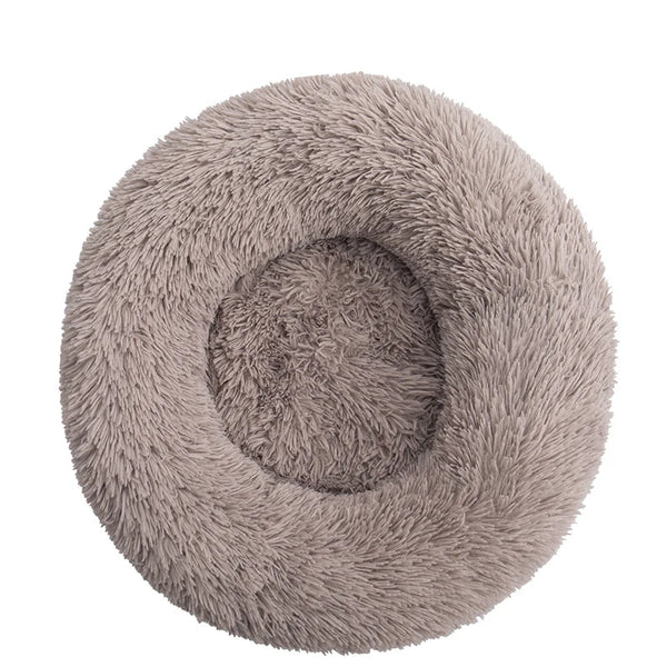 Plush Round Dog Bed with Raised Rim | Self-Warming Pet Bed for Small to Large Dogs & Cats