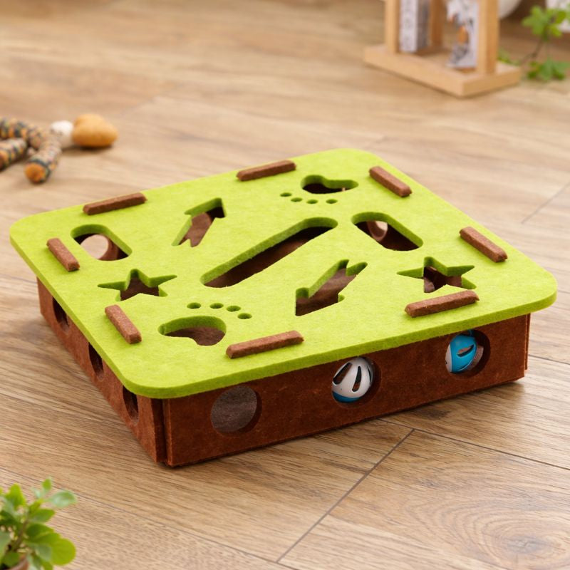 Curious Cat | Interactive Puzzle Toy with Soft Tunnels & Hidden Ball | Engaging Play for Indoor Cats 0