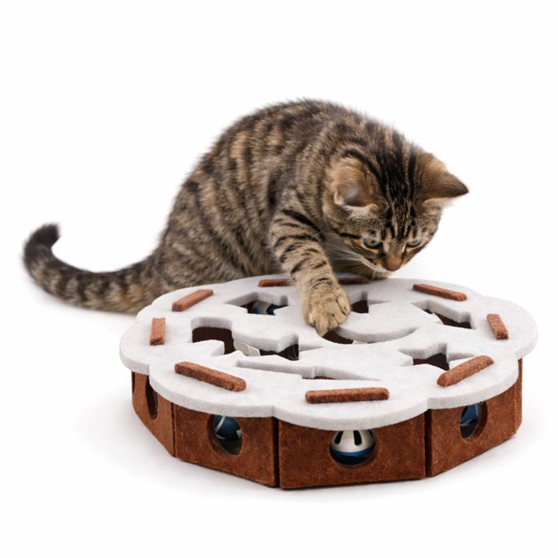 Curious Cat | Interactive Puzzle Toy with Soft Tunnels & Hidden Ball | Engaging Play for Indoor Cats 1