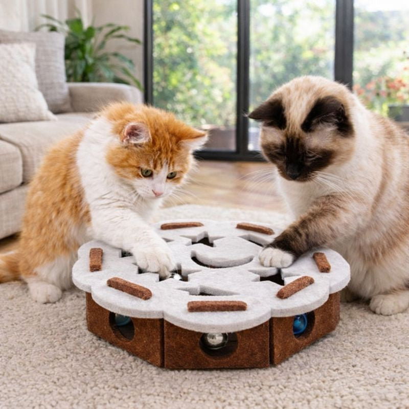 Curious Cat | Interactive Puzzle Toy with Soft Tunnels & Hidden Ball | Engaging Play for Indoor Cats 6