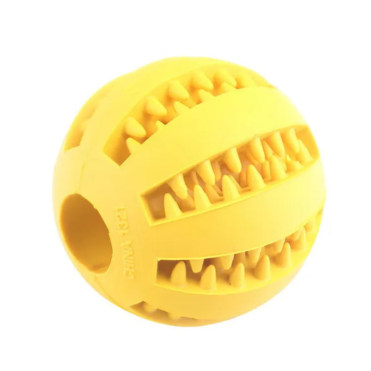 Treat Dispensing Dog Chew Toy Ball | Non-Toxic Rubber Dental Toy for Dogs & Cats