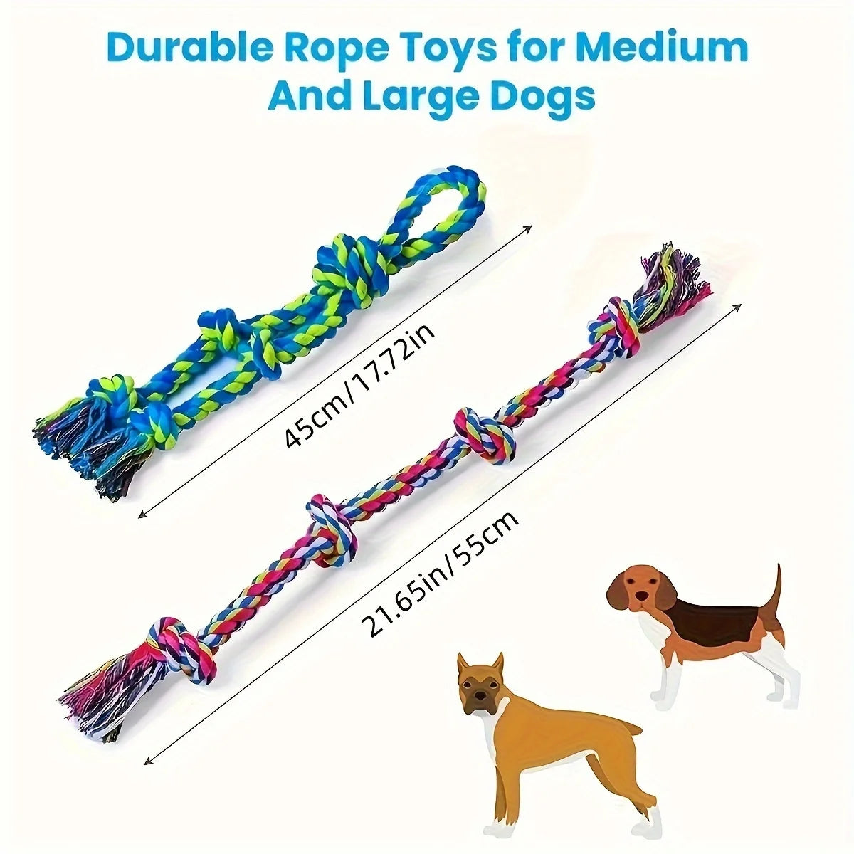 Durable Knot Dog Toy | Indestructible Tug of War Rope Toy for Medium & Large Dogs