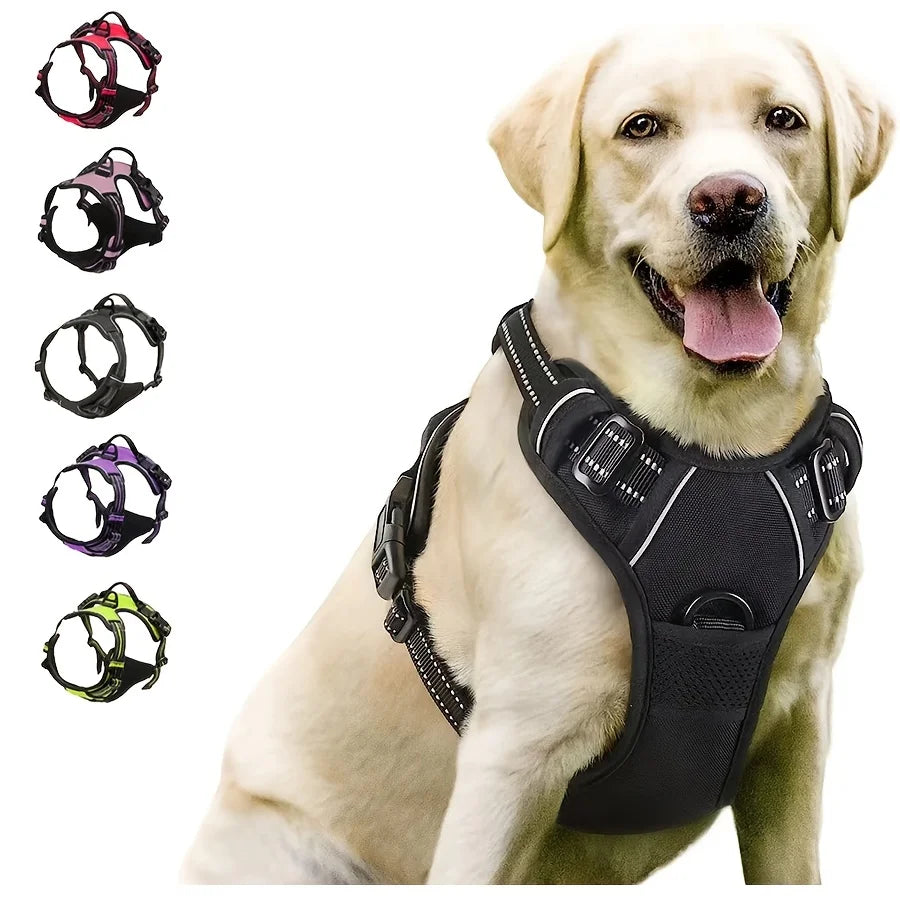 No Pull Dog Harness with Control Handle | Reflective Heavy-Duty Harness for Large Dogs