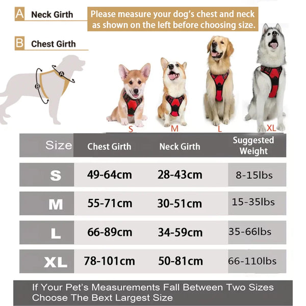 No Pull Dog Harness with Control Handle | Reflective Heavy-Duty Harness for Large Dogs