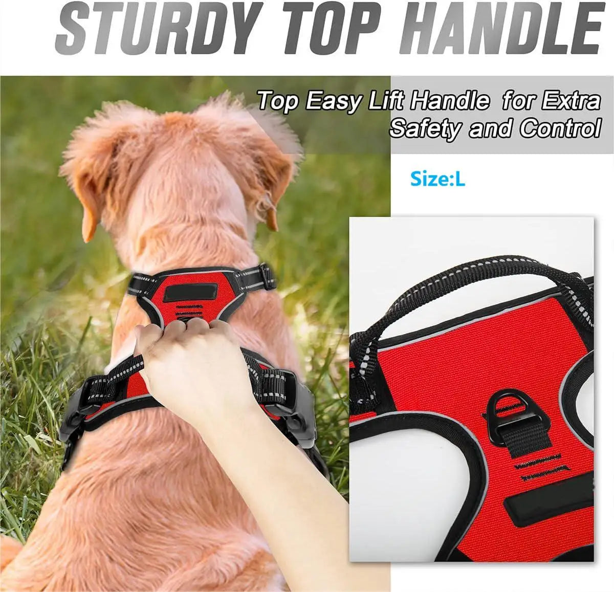 No Pull Dog Harness with Control Handle | Reflective Heavy-Duty Harness for Large Dogs