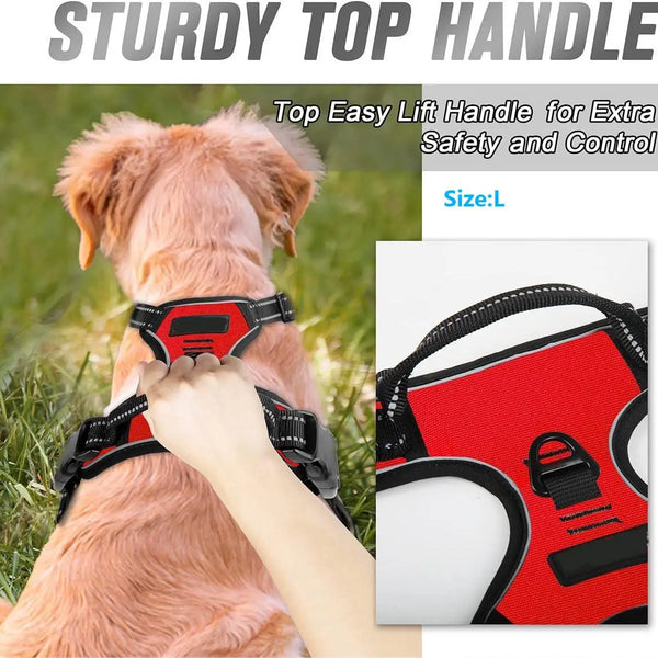 No Pull Dog Harness with Control Handle | Reflective Heavy-Duty Harness for Large Dogs