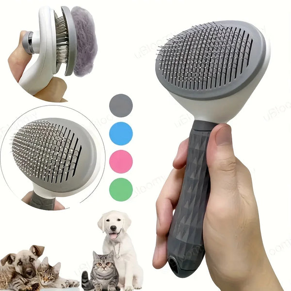 Effortless Grooming | Pet Brush with One-Click Hair Removal | Automatic Slicker Brush for Dogs and Cats 0