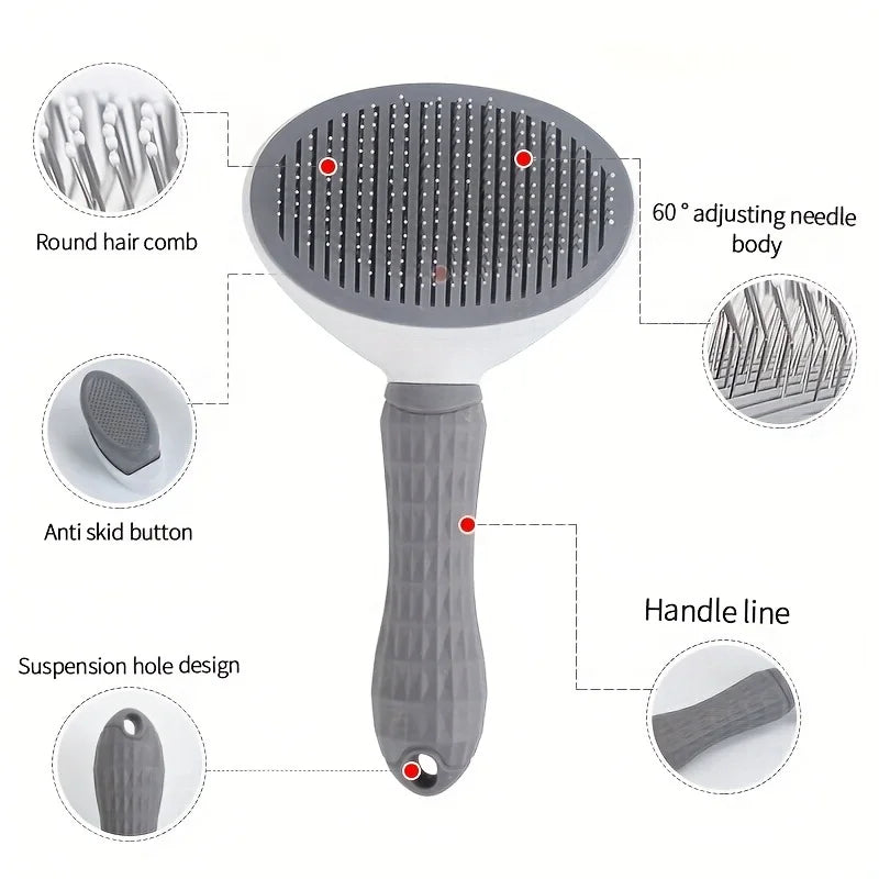 Effortless Grooming | Pet Brush with One-Click Hair Removal | Automatic Slicker Brush for Dogs and Cats 1