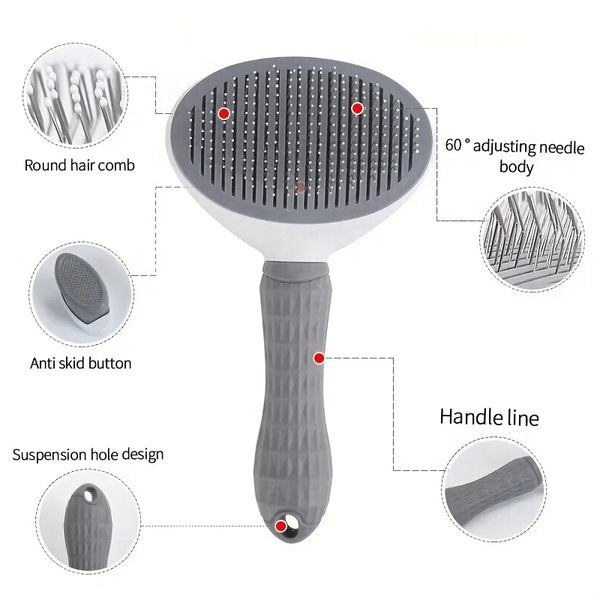 Effortless Grooming | Pet Brush with One-Click Hair Removal | Automatic Slicker Brush for Dogs and Cats 1