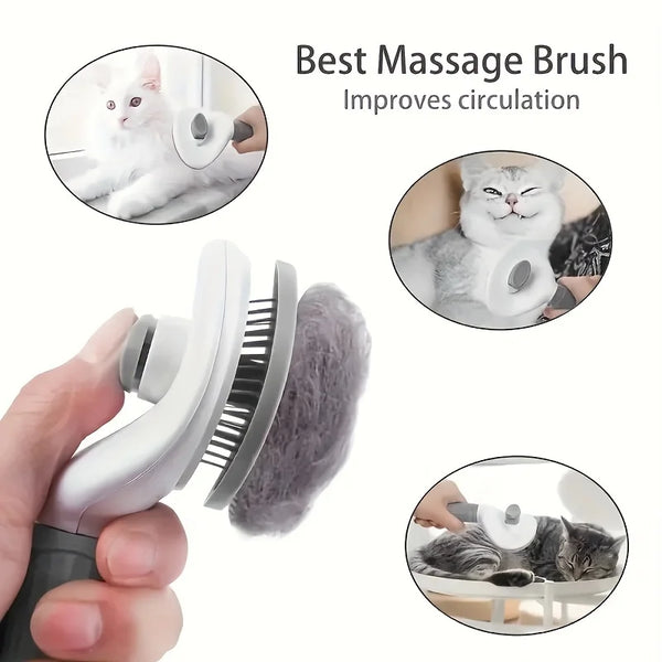 Effortless Grooming | Pet Brush with One-Click Hair Removal | Automatic Slicker Brush for Dogs and Cats 4