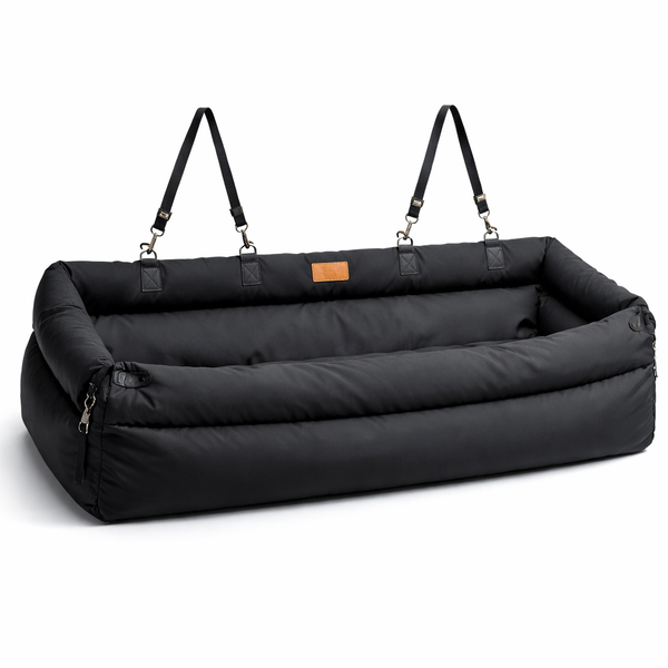 Elevated Dog Car Seat Booster Bed with Waterproof Faux Leather | Stylish Pet Car Seat for Comfort and Safety 4