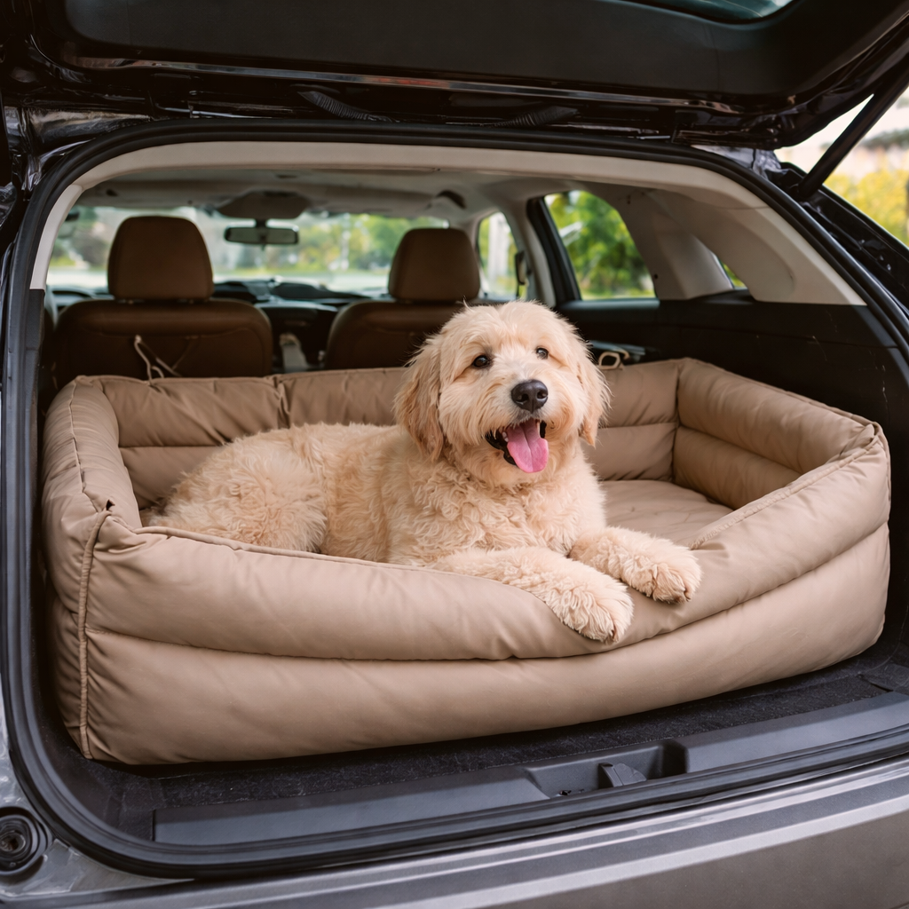 Elevated Dog Car Seat Booster Bed with Waterproof Faux Leather | Stylish Pet Car Seat for Comfort and Safety 5