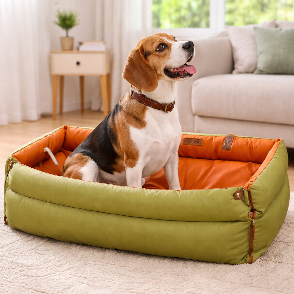 Elevated Dog Car Seat Booster Bed with Waterproof Faux Leather | Stylish Pet Car Seat for Comfort and Safety 7