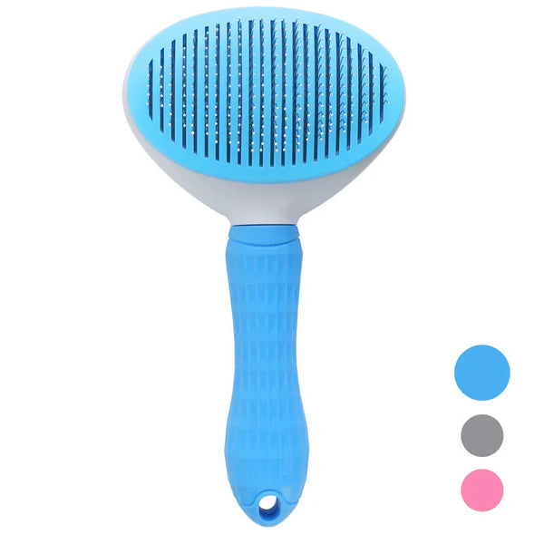 Stainless Steel Pet Hair Remover Brush | Detangling Grooming Brush for Long-Haired Dogs & Cats