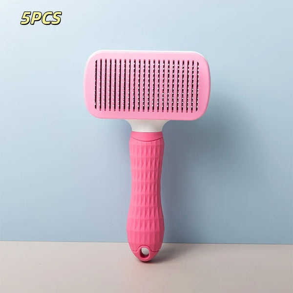 Stainless Steel Pet Hair Remover Brush | Detangling Grooming Brush for Long-Haired Dogs & Cats