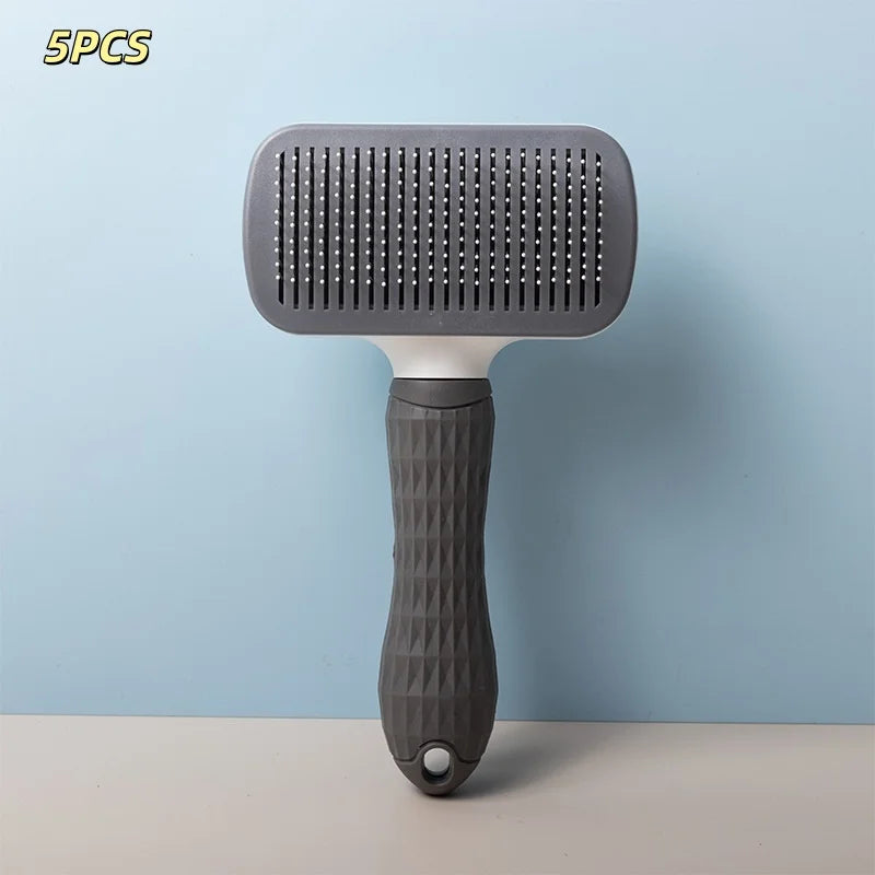 Stainless Steel Pet Hair Remover Brush | Detangling Grooming Brush for Long-Haired Dogs & Cats