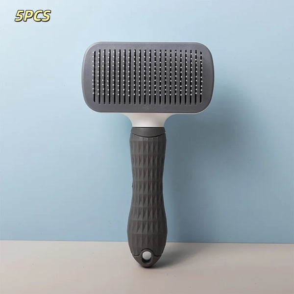 Stainless Steel Pet Hair Remover Brush | Detangling Grooming Brush for Long-Haired Dogs & Cats