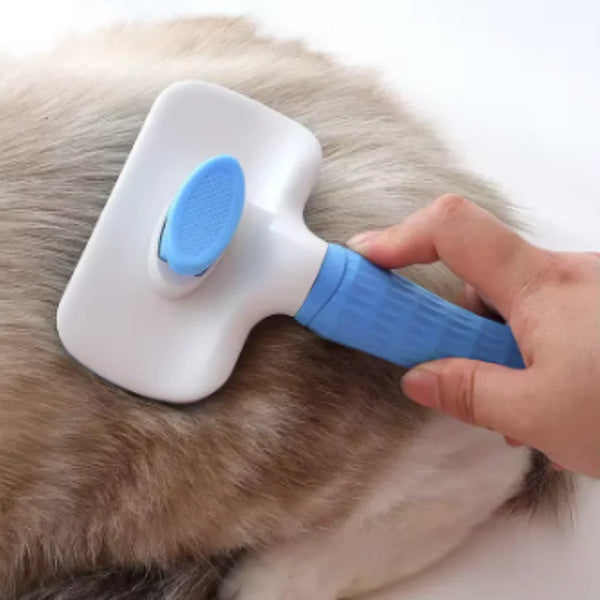 Stainless Steel Pet Hair Remover Brush | Detangling Grooming Brush for Long-Haired Dogs & Cats