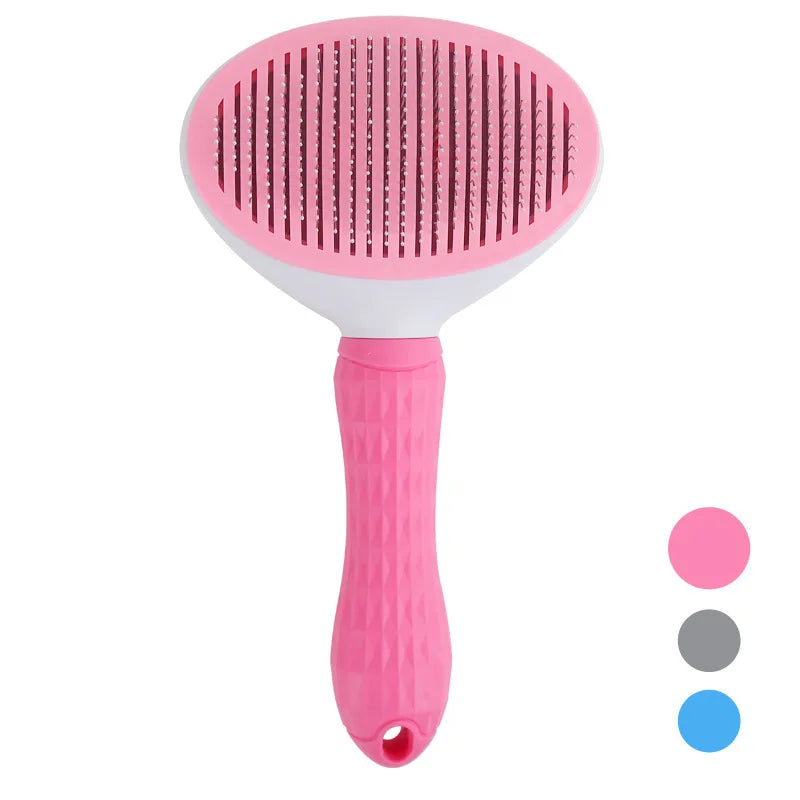 Stainless Steel Pet Hair Remover Brush | Detangling Grooming Brush for Long-Haired Dogs & Cats