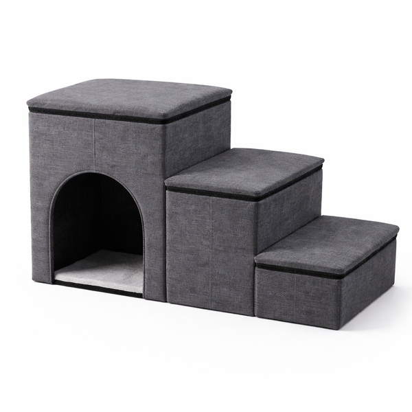 Foldable Dog Steps for Bed with Internal Storage | Eco-Friendly Design for Easy Access and Comfort 10