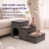Foldable Dog Steps for Bed with Internal Storage | Eco-Friendly Design for Easy Access and Comfort 7