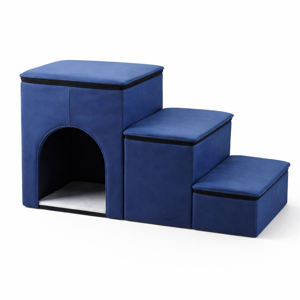 Foldable Dog Steps for Bed with Internal Storage | Eco-Friendly Design for Easy Access and Comfort 9