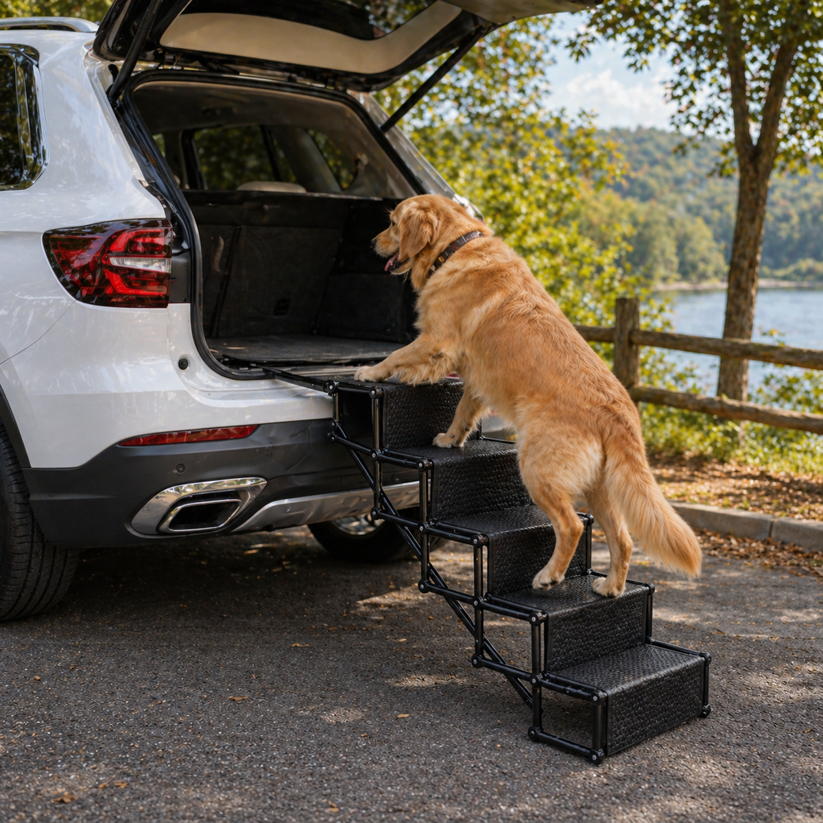 Foldable Dog Steps for Car with Non-Slip Surface | Ideal Portable Pet Steps for Senior Dogs and Small Breeds 4