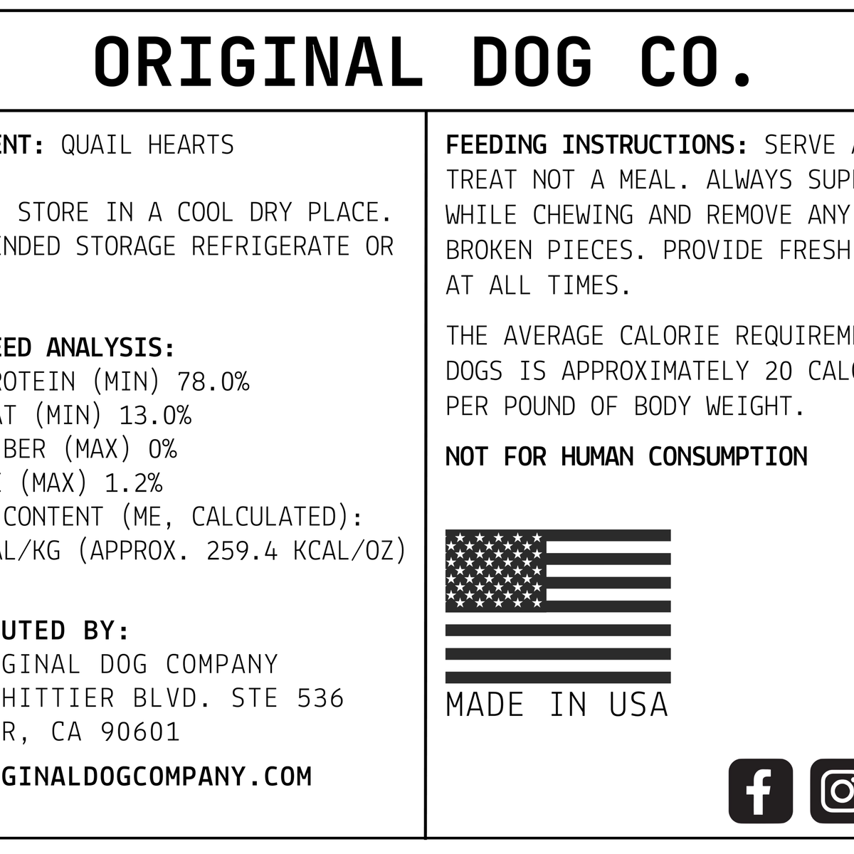 Freeze-Dried Quail Hearts