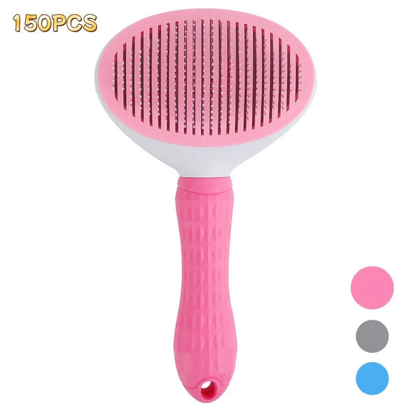 Self-Cleaning Pet Grooming Brush | Stainless Steel Hair Removal Brush for Dogs & Cats