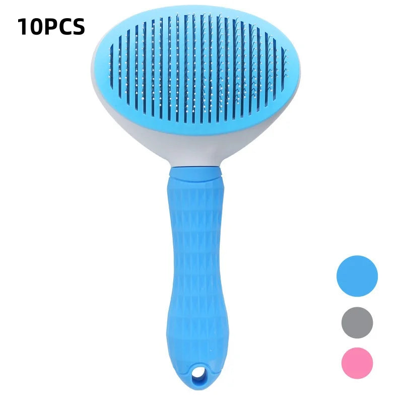Self-Cleaning Pet Grooming Brush | Stainless Steel Hair Removal Brush for Dogs & Cats