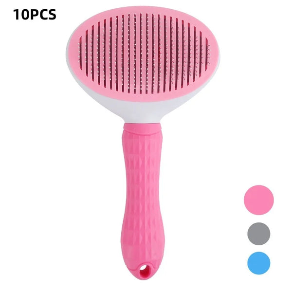 Self-Cleaning Pet Grooming Brush | Stainless Steel Hair Removal Brush for Dogs & Cats